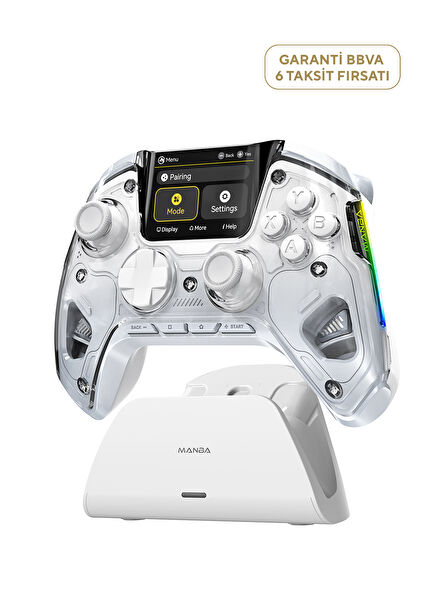 One Beyaz 2” Manyetik Stand PC/Switch/Android/iOS Desteği Kablosuz Gamepad