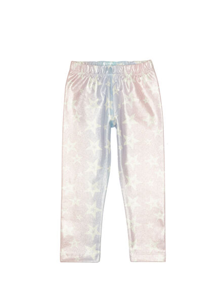 Çok Renkli Yıldız Desenli Kız Çocuk Tayt