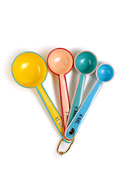 Rampur Renkli Çelik 4'lü Ölçü Kaşık Seti