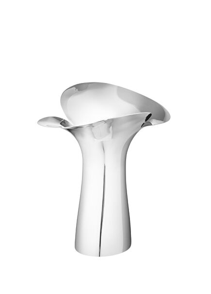 Silver Geometric Shaped Steel Vase