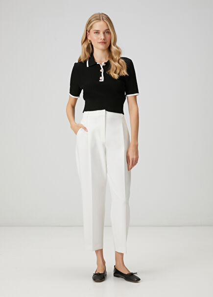 Kırık Beyaz Havuç Pantolon