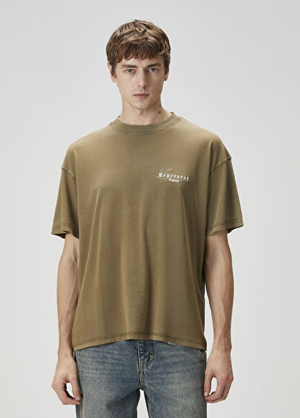 Haki Logo Nakışlı T-shirt