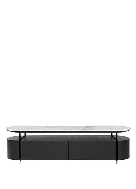 Basta Marble Top Black Oak Tv Unit