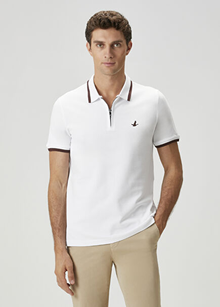 Coffee White Polo T-Shirt
