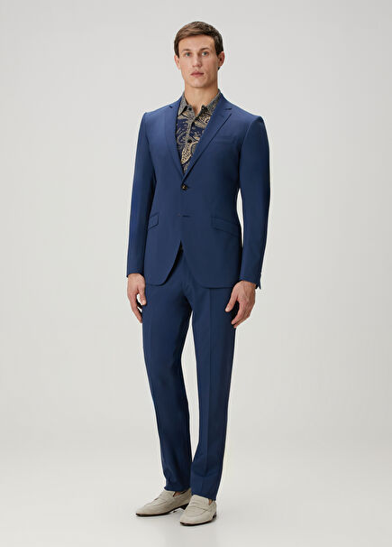 Navy Blue Wool Suit