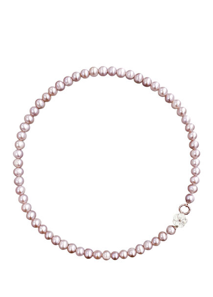 Cleito Pembe 925 Ayar Gümüş Rose Altın Kaplama Kadın İnci Kolye