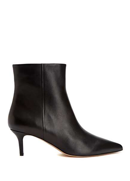 Black Kitten Heel Women's Leather Boots