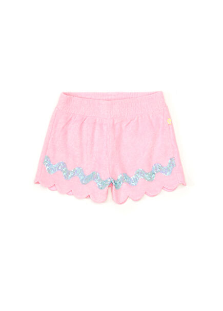 Pink Terry Textured Girls Shorts