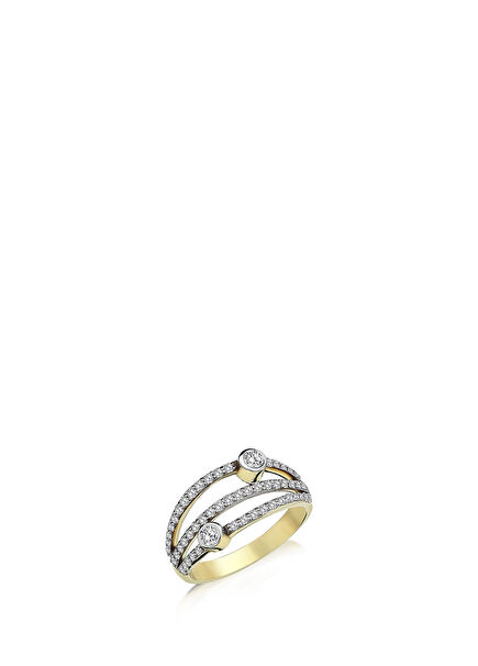 Women Ring of 14K Gold with Moonlight Diamonds