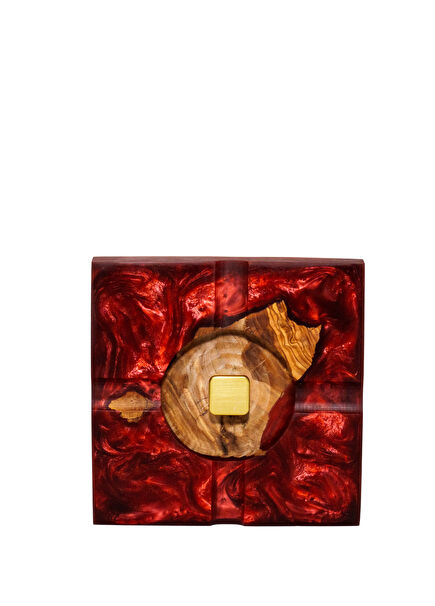 Marleen Burgundy Gold Decorative Ashtray with Accessories