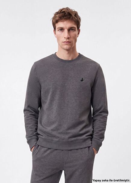 Antrasit Melanj Oversized Sweatshirt