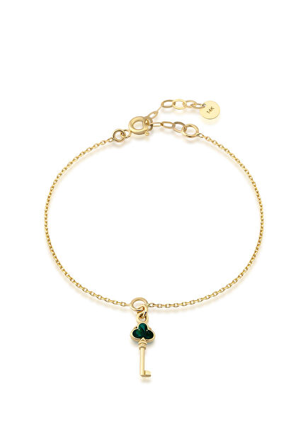 Malachite Key Women's Gold Bracelet