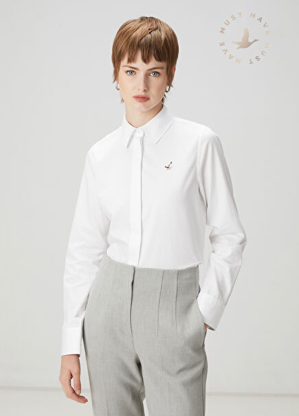 White Basic Poplin Shirt