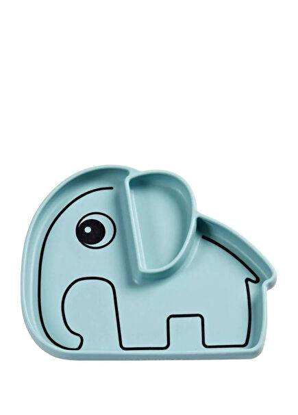 Elphee Blue Silicone Vacuum Compartment Kids Plate