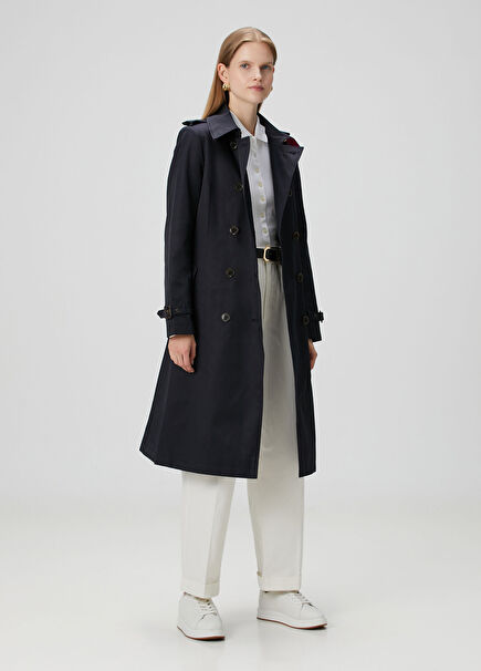 Navy Blue Trench Coat