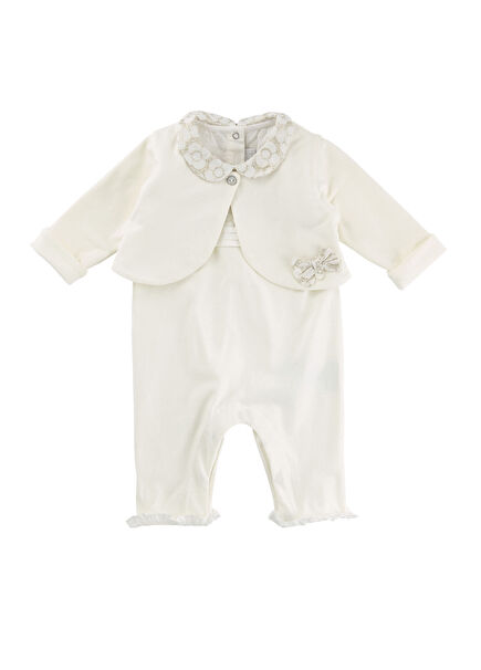 Ekru Tulum ve Bolero Kız Bebek 2'li Set