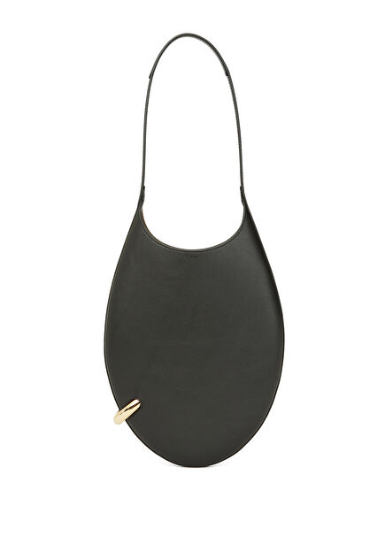 Pierced Small Black Women's Leather Hobo