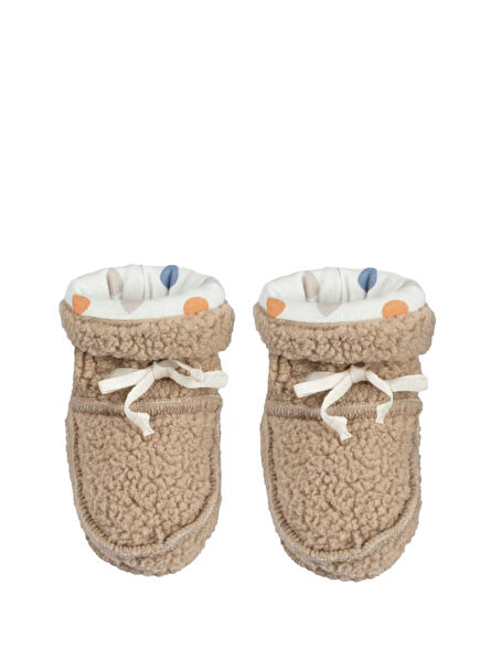 Wellsoft Bej Organik Pamuk Unisex Bebek Patik