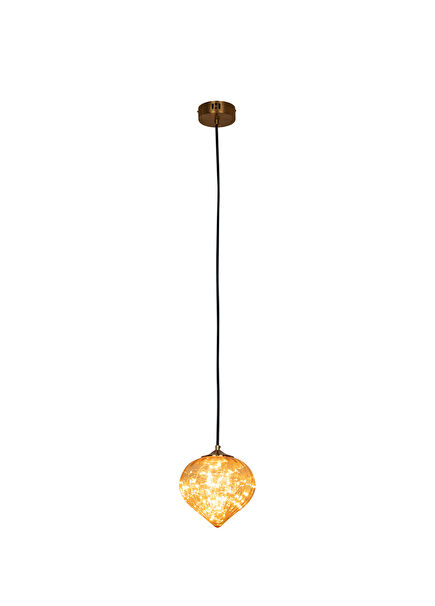Vienna Teardrop Tumbled Honey Color Glass Led Pendant Chandelier