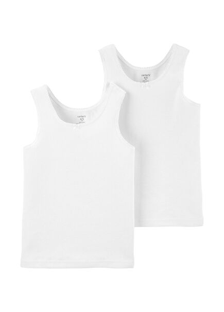 Girls' 2-Pack White Tank Top Set