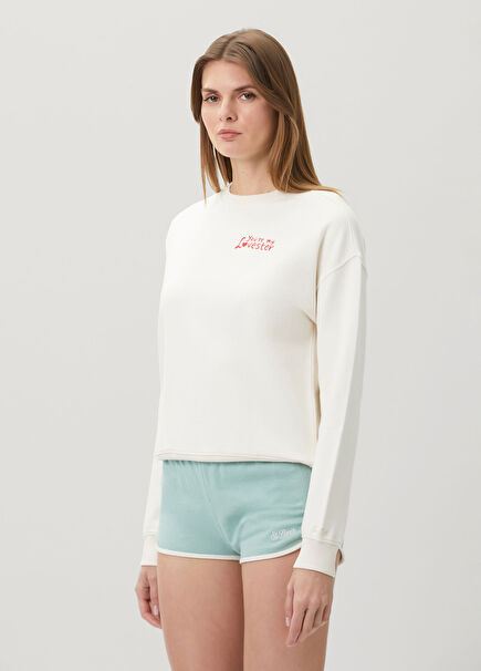 Stardust Beyaz Kırmızı Sweatshirt