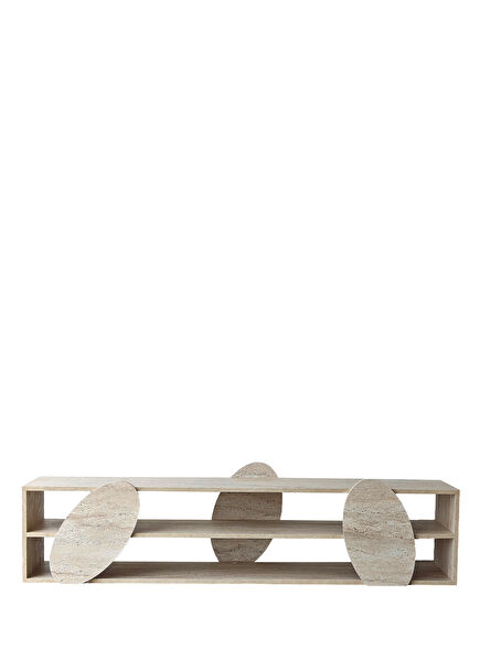 Leaf Travertine Patterned TV Stand