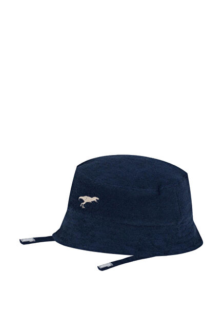 Dino Embroidered Navy Blue Baby Boy Hat