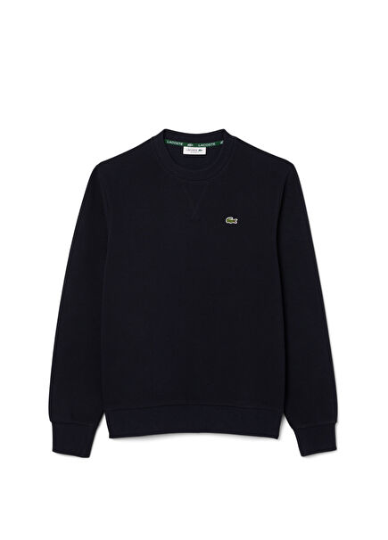 Lacivert  Relaxed Fit Bisiklet Yaka Kadın Sweatshirt