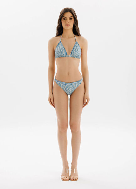 Manarola Renkli Desenli Üçgen Kadın Bikini Takımı