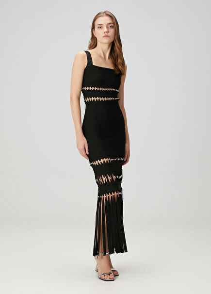 Black maxi evening dress