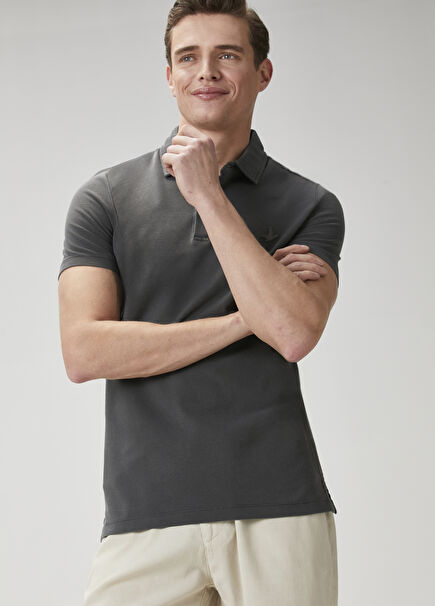 Comfort Fit Anthracite Polo T-Shirt