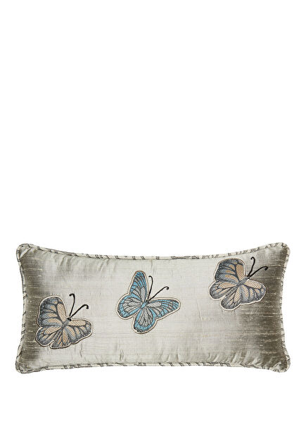 Applique Butterflies Silk Pillow 30x60 cm