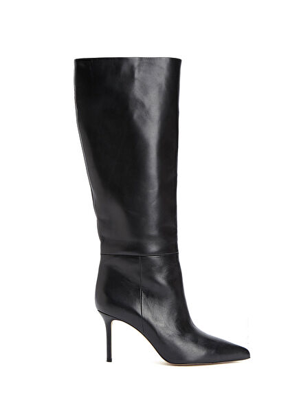 Black Heeled Leather Boots