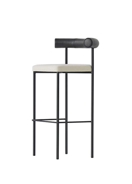 Glam Siyah Metal Bar Sandalyesi