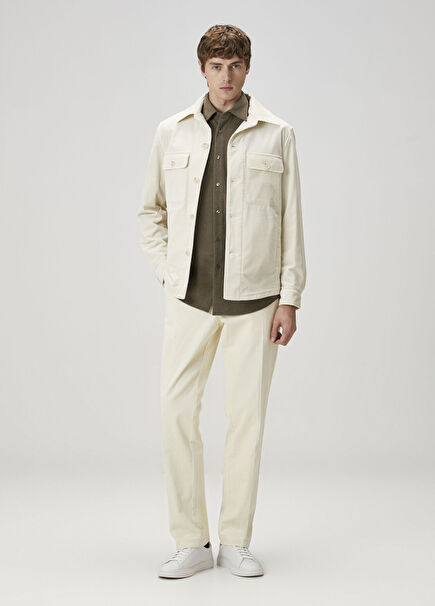 C-Kent Beyaz Kadife Pantolon