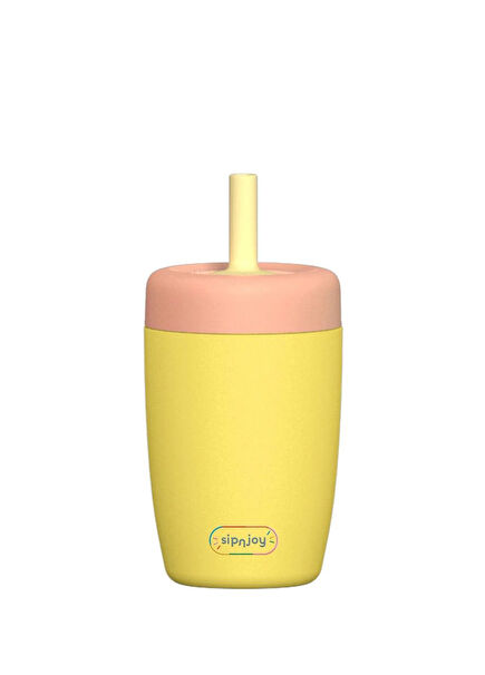 StrawBuddy Yellow Steel Kids Tumbler 360 ml