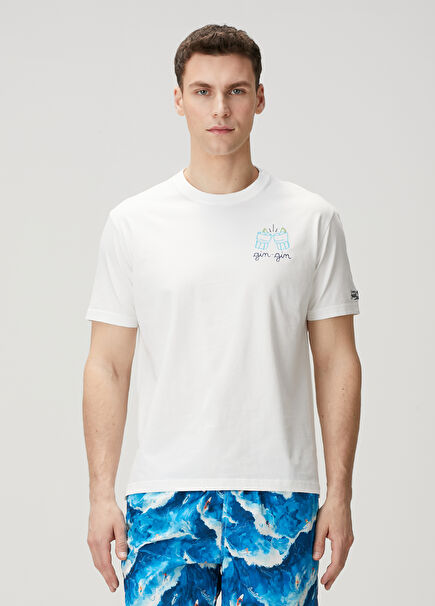 Portofino Beyaz Nakışlı T-shirt
