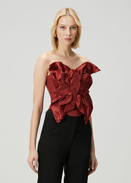 Cleo Kiremit Keten Bluz