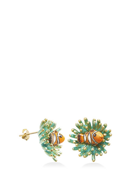 Orange Women's Gold Earrings