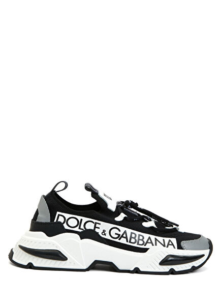 Siyah Beyaz Logolu Erkek Çocuk Sneaker