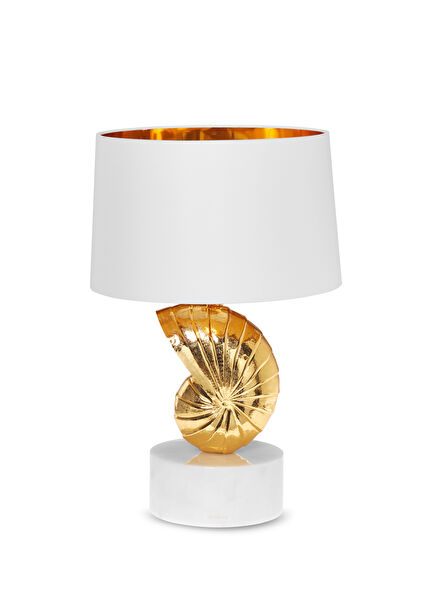 Nautilus Beyaz Mermer Abajur