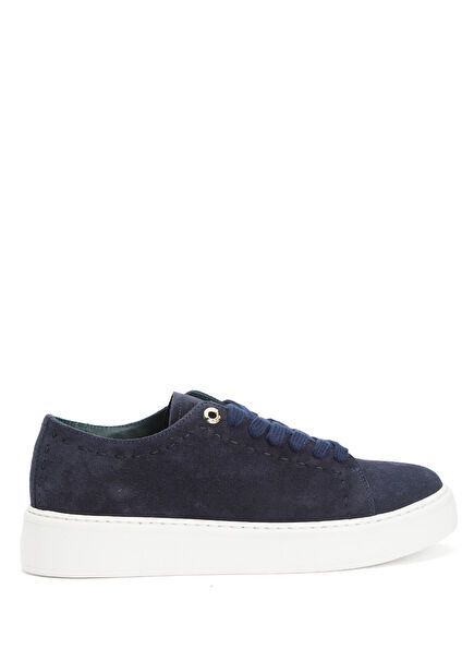 Navy Blue Women's Suede Sneakers
