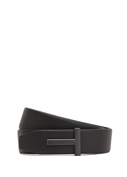 Black Men's Leather Belt