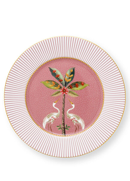 La Majorelle Pembe 17 cm Kuşlu Porselen Tabak