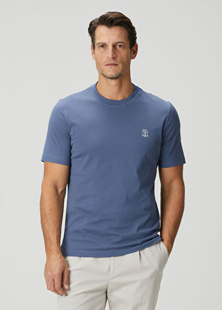 Mavi Logo Baskılı T-shirt