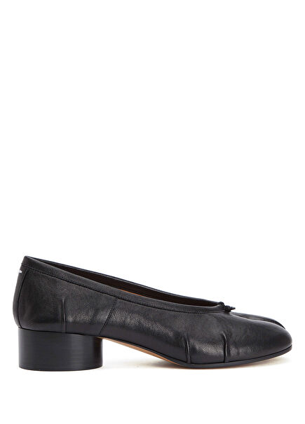 Tabi Black Leather High Heels