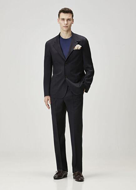 Lacivert Yün Pantolon