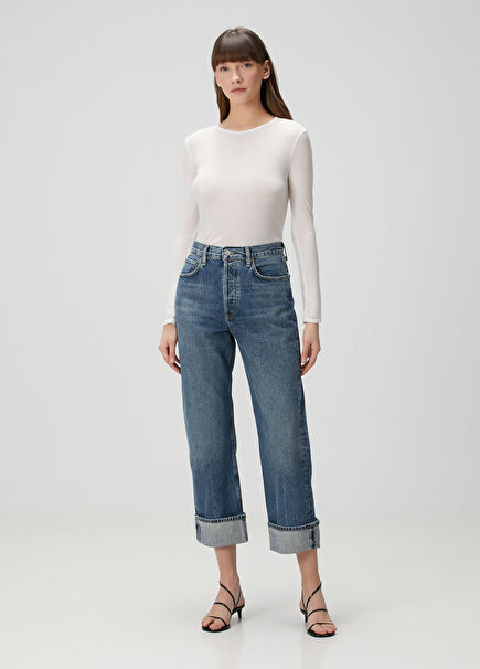 Fran Low Slung Blue Jeans