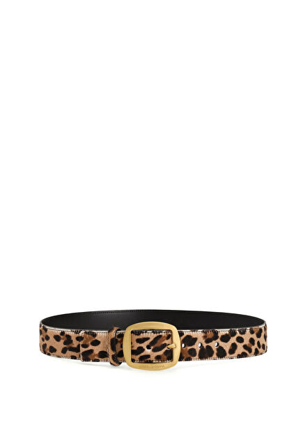 Leopard Print Women's Leather Belt