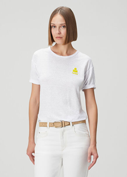 Koldia Beyaz Keten T-shirt